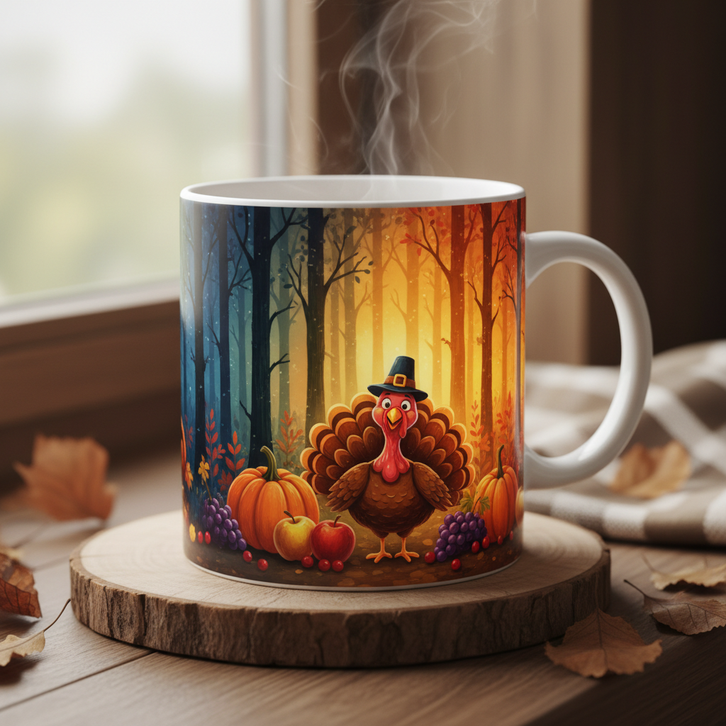 Thanksgiving Color Changing Mugs Wholesale – Custom Heat Sensitive Magic Mugs Manufacturer