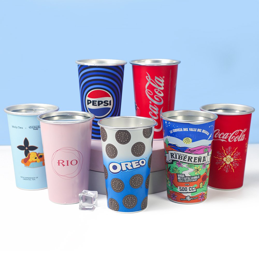 Bulk Cold Activated Color Changing Aluminum Cups: Eco-Friendly Beverage Merch & Factory Prototyping