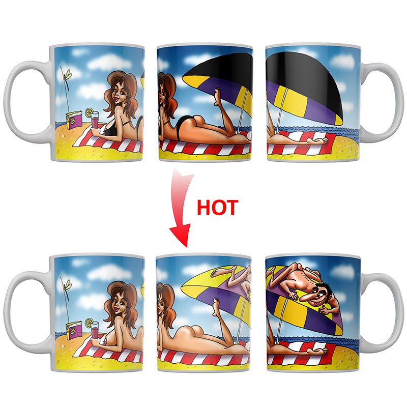 Quality control AQL inspection of lead-free heat sensitive ceramic mugs in factory.